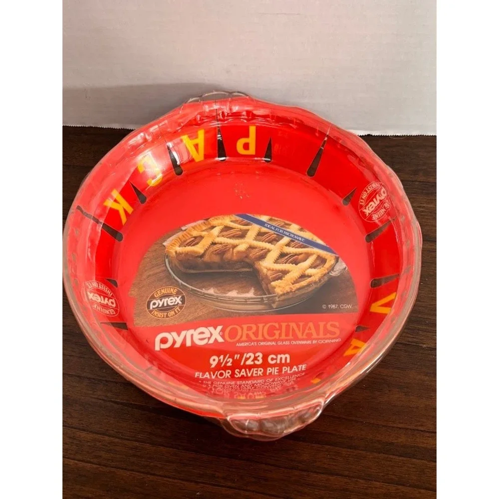 Pyrex Originals Flavor Saver Pie Plate 9.5 Inch Clear Glass 229 Vintage 1991 USA